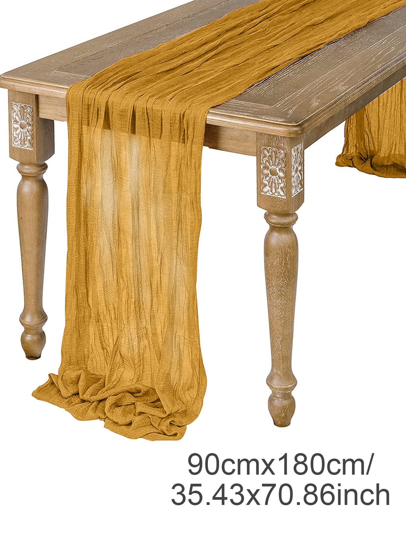 Halvtransparent gasbinda bordslöpare salvia ostduk bordsdukning matsal vintage bröllopsdekoration banketter valv retro boho inredning