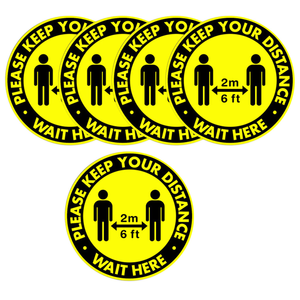 5x por favor mantenga su distancia separador Social pegatinas de suelo señal de seguridad de salud: B