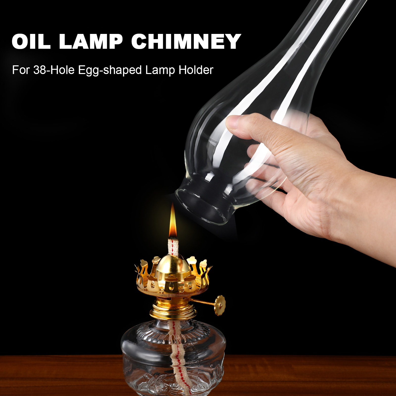 Long Kerosene Lamp Glass Shade Cover for Oil Shades Hurricane Parts Lantern Chimney Lampshade