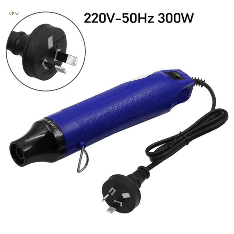 Mini Heat Gun Mini Handheld Air Gun for DIY Embossing Shrink Wrapping Drying Paint 300W Electrical Heat Tool: Blue