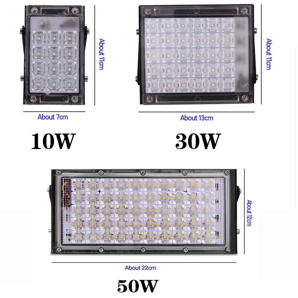 Led buitenlamp led spot reflector schijnwerper rgb 10w 20w 30w 50w waterdichte tuin 12v 220v 110v schijnwerper xc