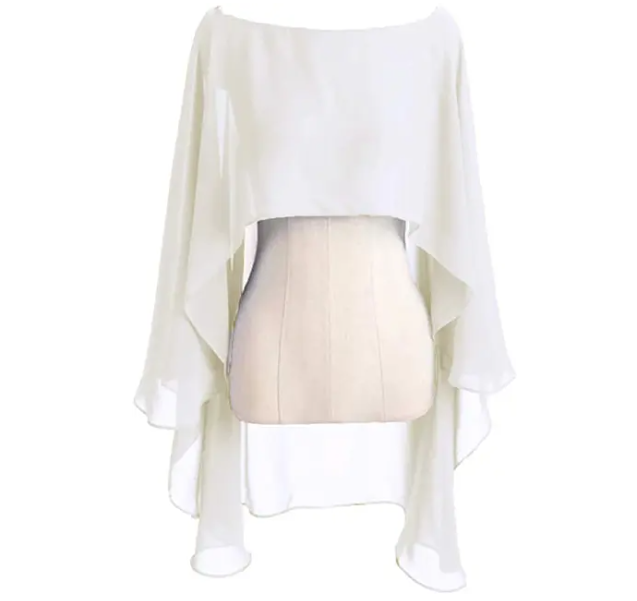 Capa de gasa para Mujer, Bolero para Mujer, Chalas de boda para Mujer, chaqueta nupcial para boda de noche, accesorios, capa de Peleryna, chal de Boda: Beige