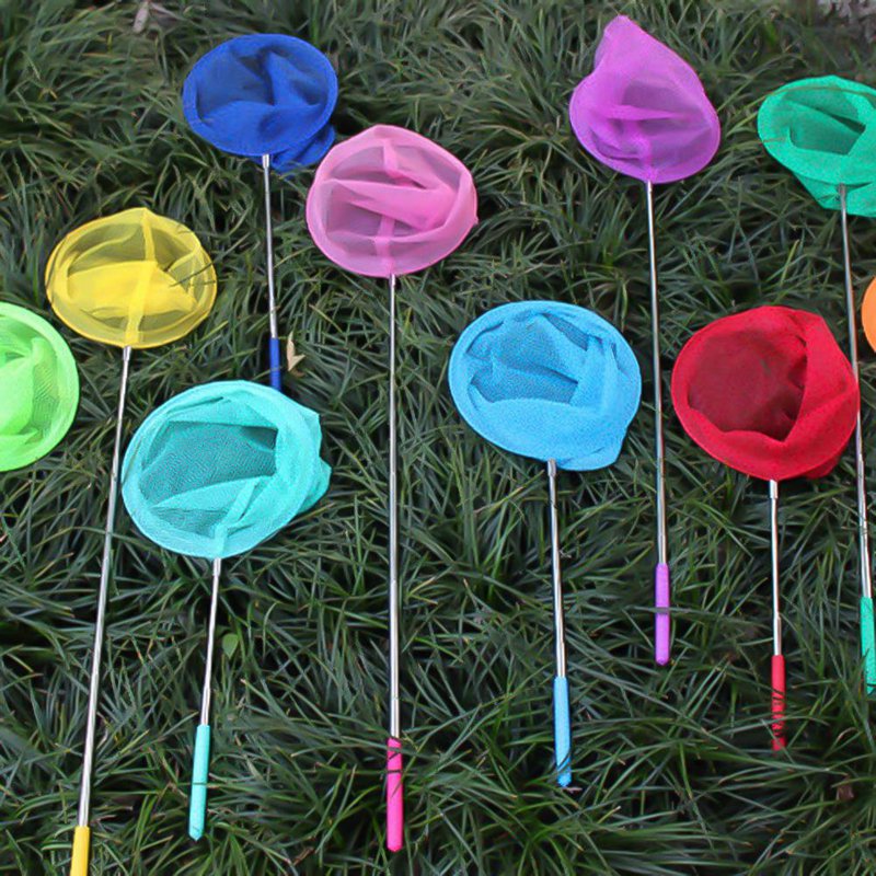 1PC Fishing Net Rainbow Telescopic Butterfly Net,Insect Catching Nets for Children Catching Insects Bug Small Fish