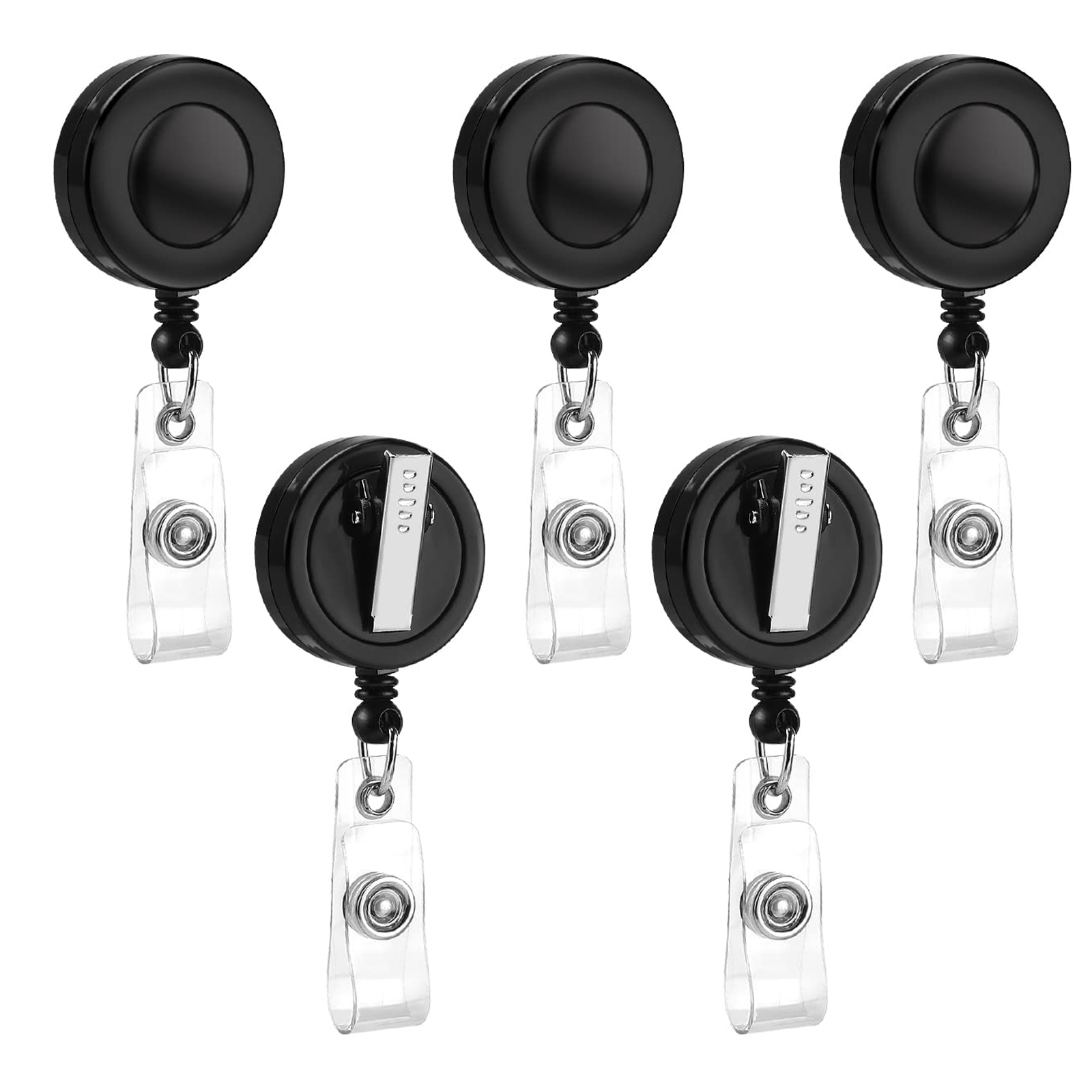 5-pack badgehaspels intrekbaar met draaibare alligatorclip intrekbare badgehouderhaspels multitool karabijn sleutelhanger