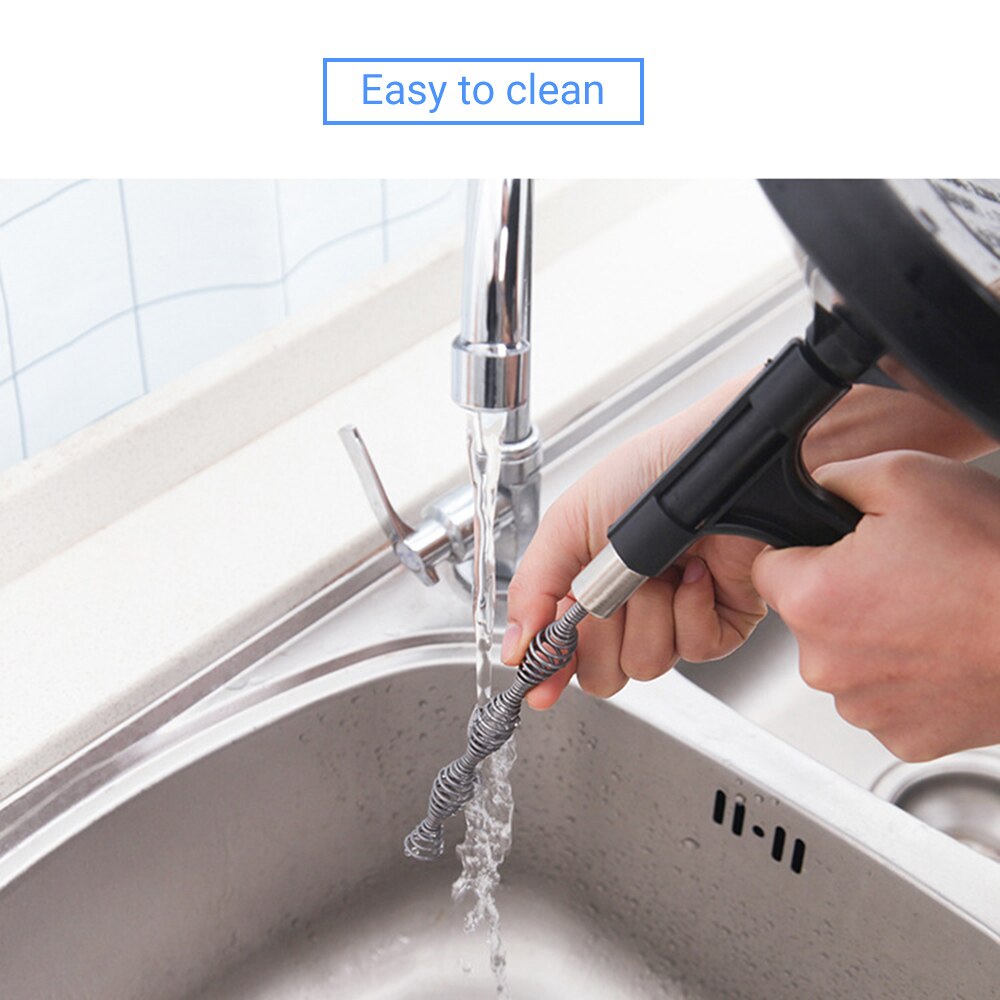 Auger-Cable Flexible de acero para fontanero, accesorio con carrete, manivela manual, para ducha, lavabo, drenaje de inodoro, Clog, plomería, limpiador de tubos de serpiente