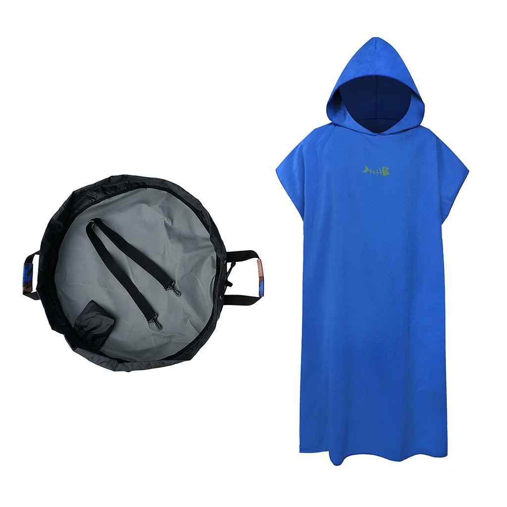 Albornoz con capucha para Surf y playa para mujer, traje húmedo de secado rápido, toalla de playa con traje de neopreno, colchoneta cambiante, bolsa seca impermeable