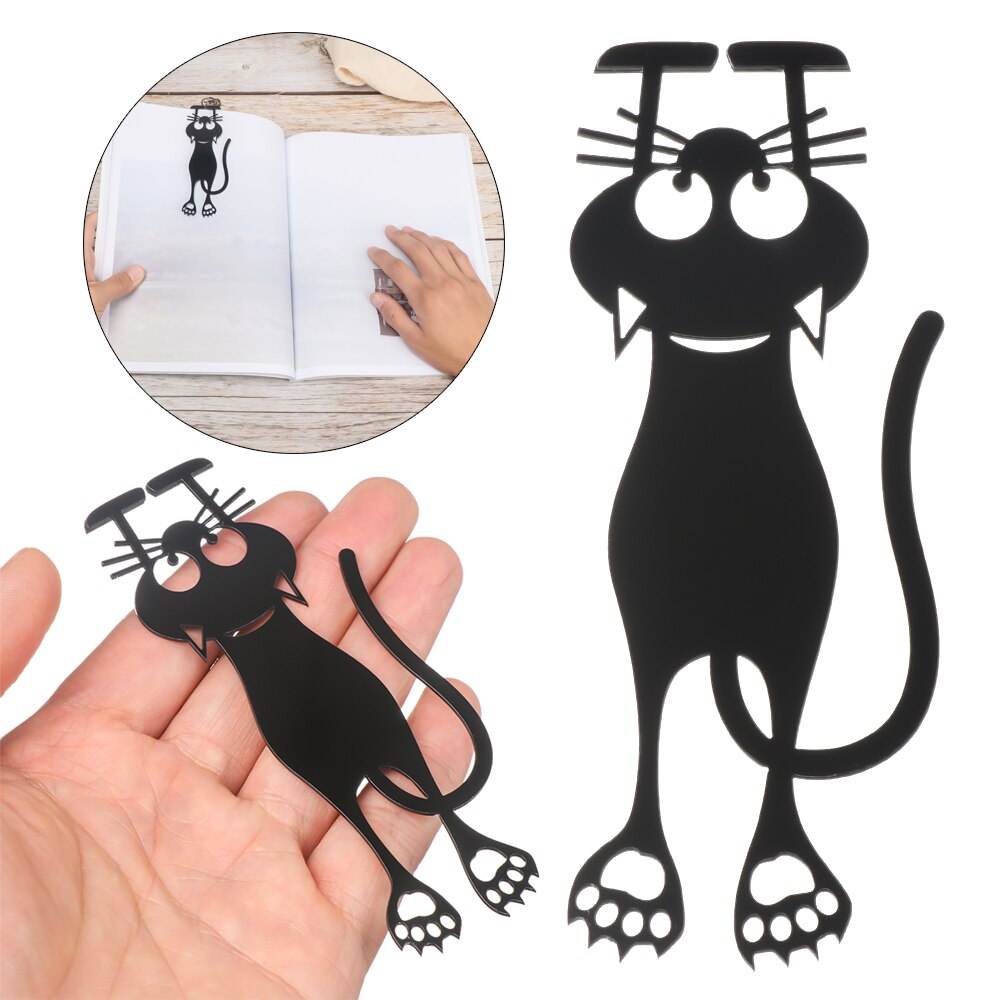Marcapáginas 3D estéreo con forma de gato, marcapáginas de dibujos animados de animales encantadores, de paginación para estudiante, de chica, plástico, lindo