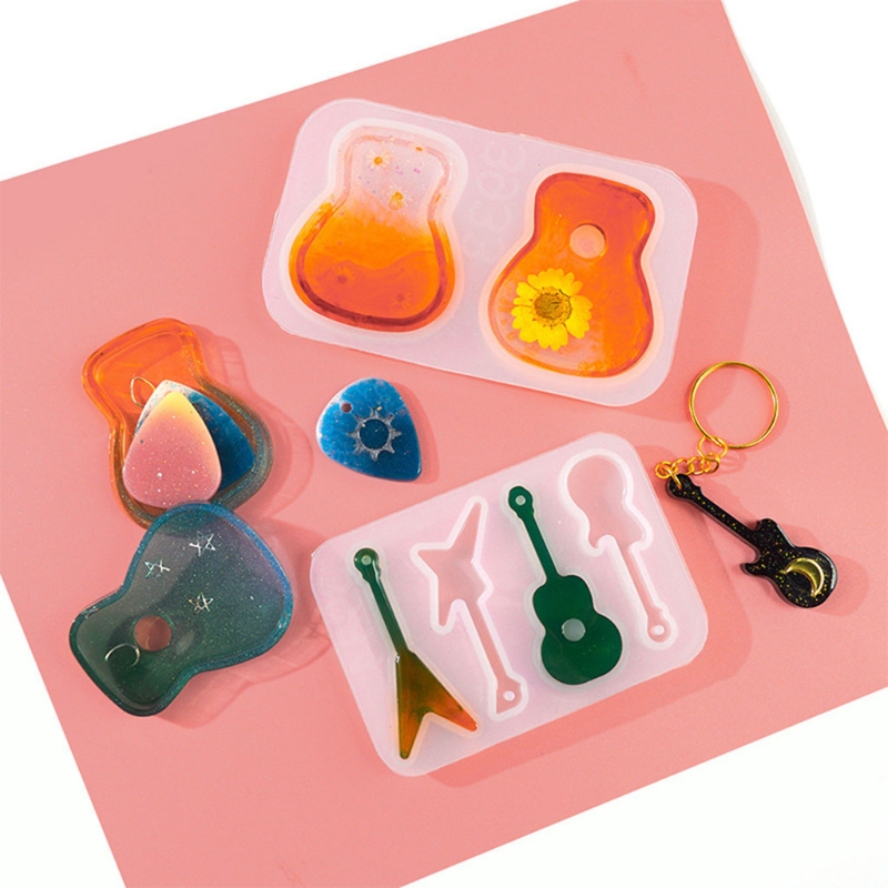 Plectres de guitare en résine époxy, moules plectres en Silicone, fabrication de bijoux pour bricolage, pendentif de clé