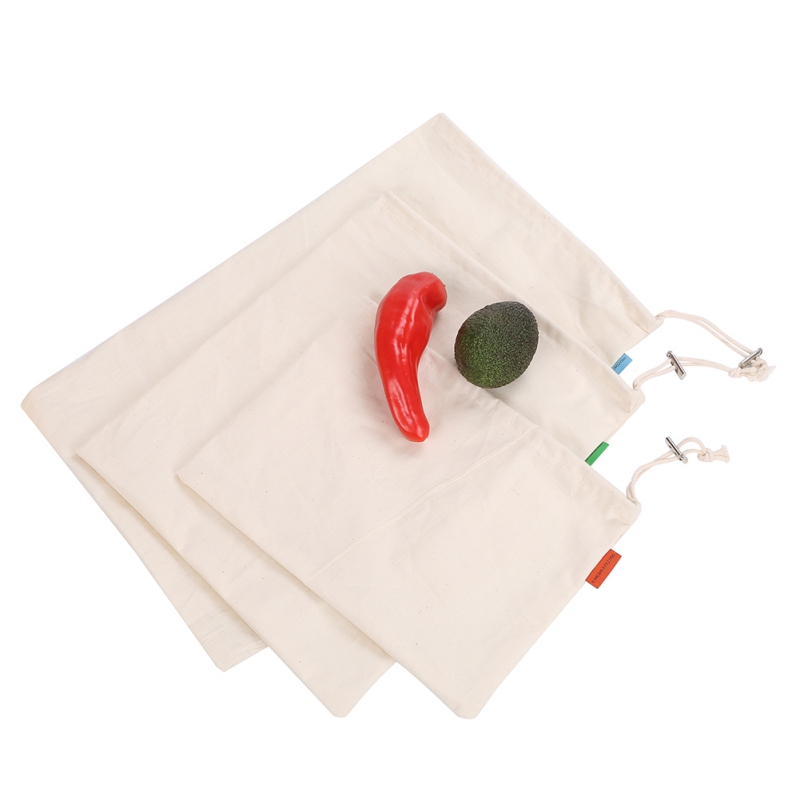 Reusable Drawstring eco friendly Shopping Bag organizerCotton Cloth Bag handbag Portable Travel Shopper Tote Storage Bags