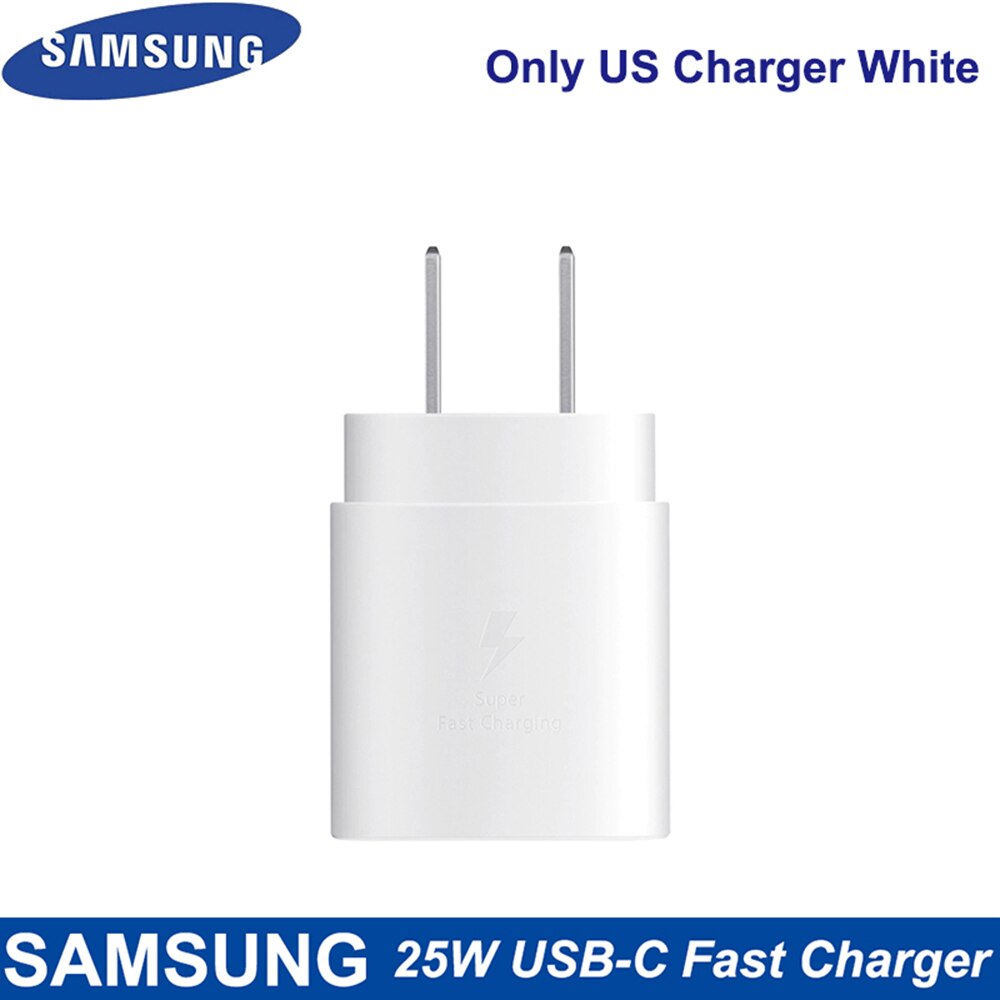 Original Samsung Note 20 Ultra 25W Charger Surper Fast Charge USB Type C Pd PPS Quick Charging For Galaxy Note 20 10 S21 S20 5G: White US Charger