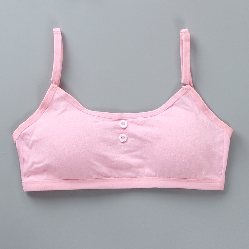 8-16 Years Cotton Girls Training Bra Adolescente Girl's Sport Bras Teen Girl Underwear Push Up Teens Bras With Chest Pad KF027: pink