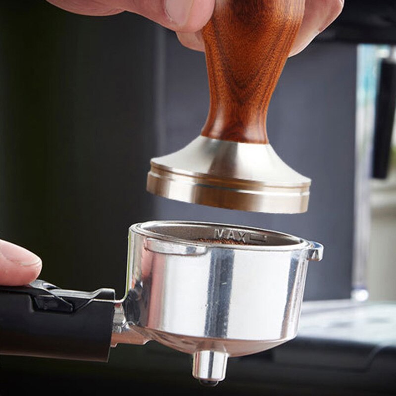 Kaffetamper træhåndtag kaffepulverhammer 58.35mm cafetilbehør