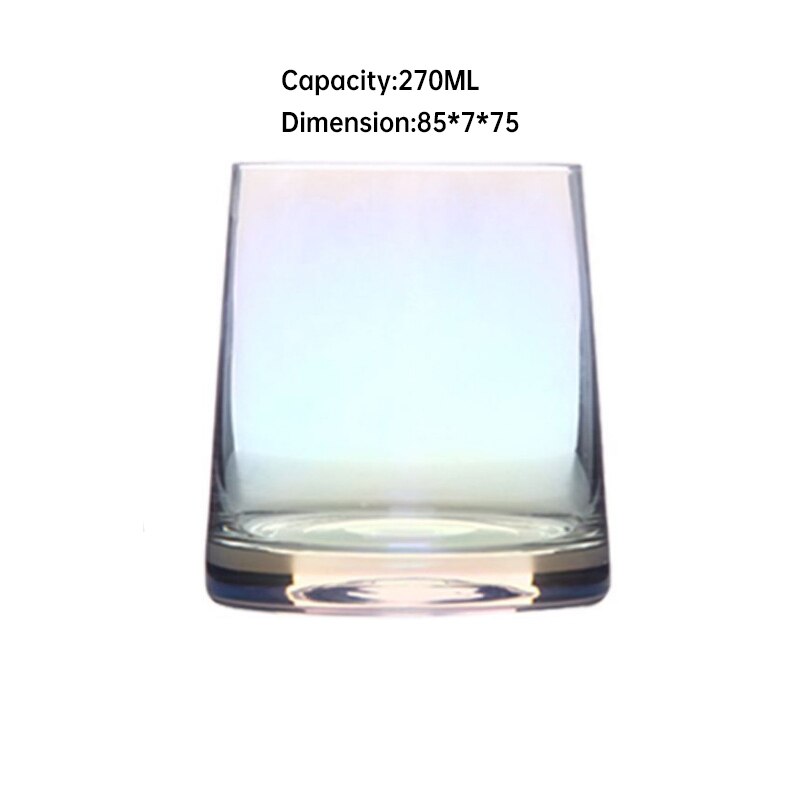Blei-freies Glas Becher Kreative Regenbogen Bernstein Grau Rosa Farbe transparent Saft Cocktail Getränke Wein Gläser für Freunde: Regenbogen Farbe