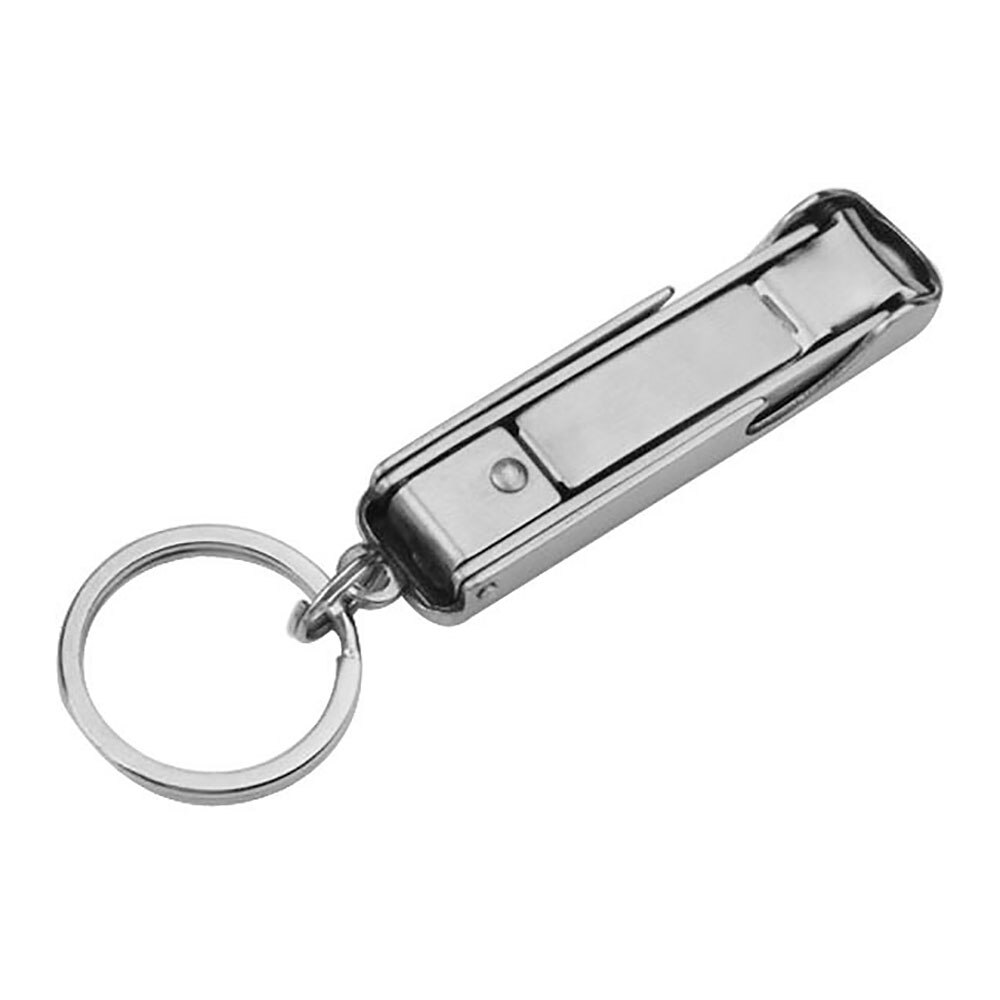 Een dual-gebruik Roestvrij Staal Nagelknipper Mini Flesopener Sleutelhanger Huishouden ultradunne Opvouwbare Silver: Default Title