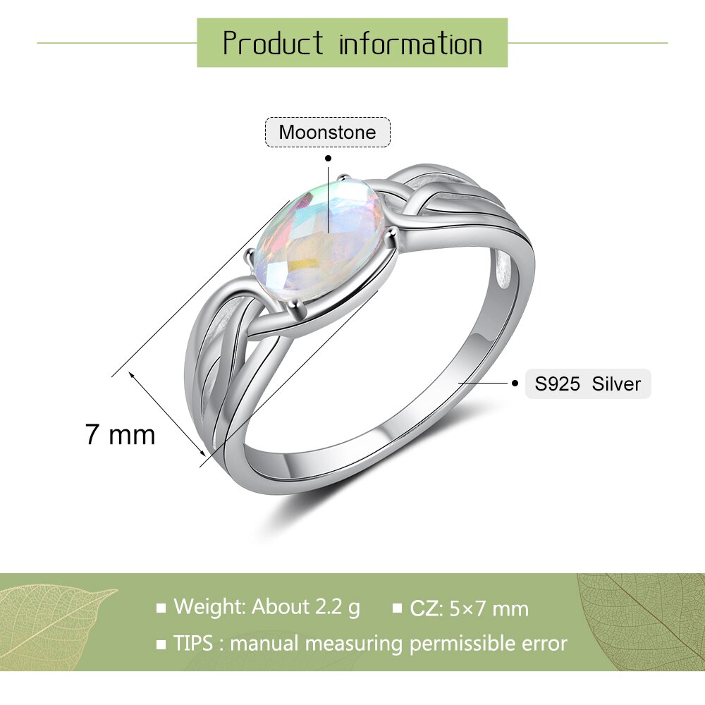 Jewelora Echt 925 Sterling Zilveren Regenboog Maansteen Ring Met Zirkoon Corss Zilver 925 Wedding Band Ring Voor Vrouwen Fijne Sieraden