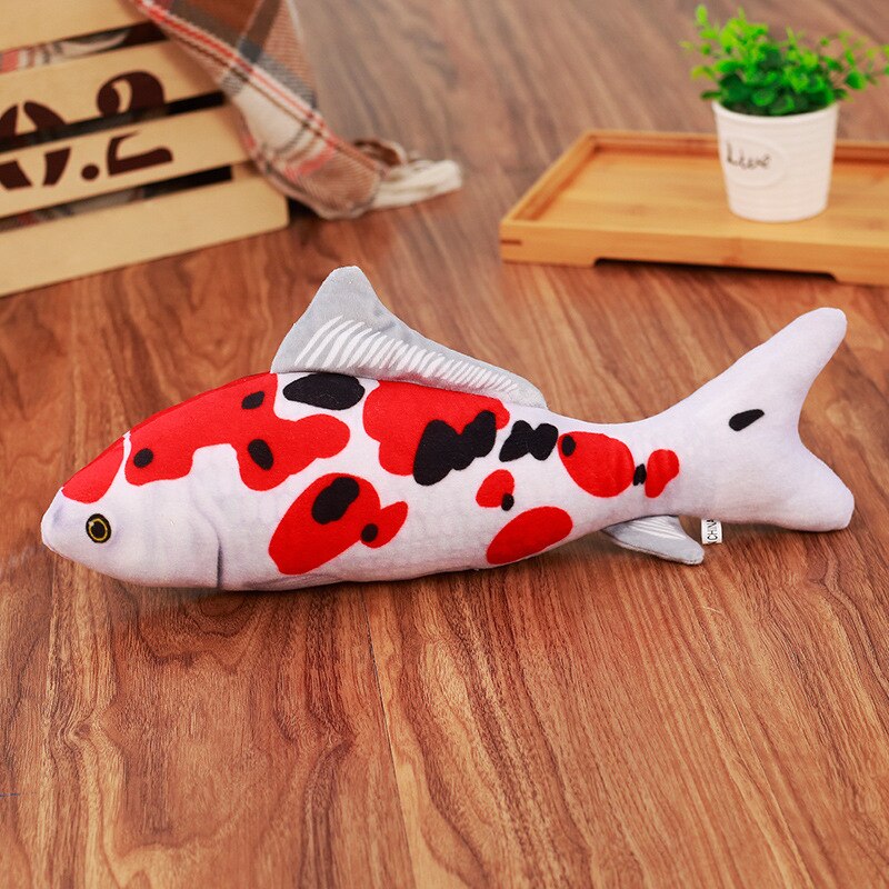 Haustier Weichen Plüsch Kreative 3D Karpfen Fisch bilden Katze Spielzeug Katzenminze Fisch Gefüllte Kissen Puppe Simulation Fisch Spielen Spielzeug für Haustier: Taisho dreifarbig koi / 20cm ohne  Reißverschluss