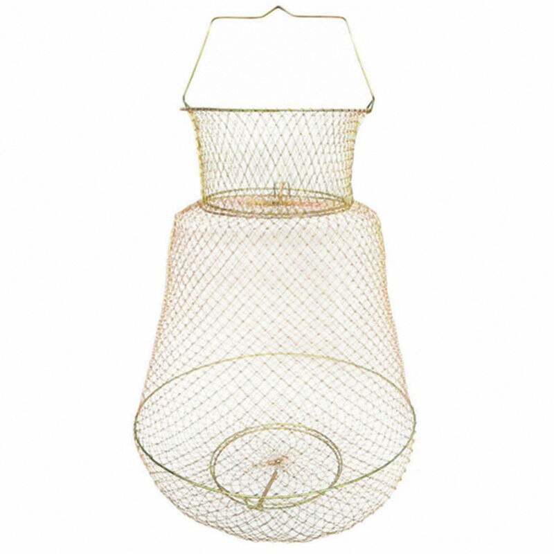 Panier à Poissons Pliant En Filet - Flottant, Avec Cordon De Serrage - Taille S (~26.5x38 Cm) - Orange
