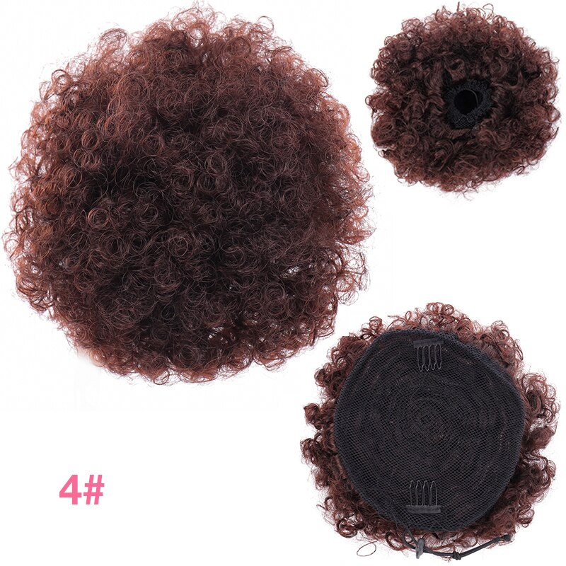 Talang afro puff syntetiskt hår bulle chignon frisyr för kvinnor peruk dragsko hästsvans kinky lockigt klämma i förlängningar hästsvans: F6-223