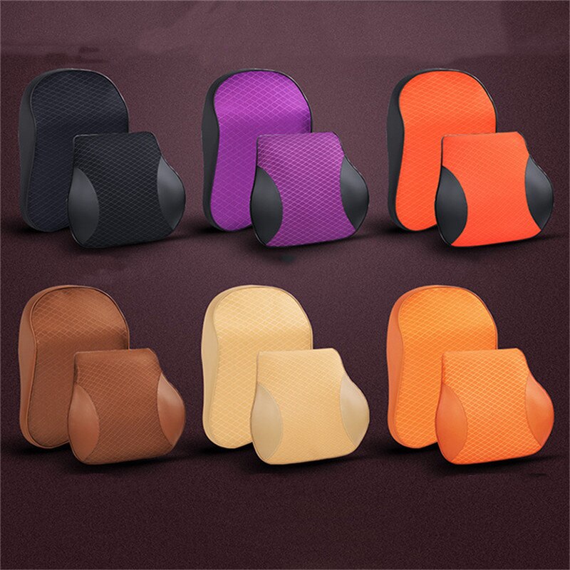 Auto voiture appui-tête cou oreiller lombaire dos appui-tête coussin pour conducteur mousse à mémoire voiture oreillers pour le bas du dos