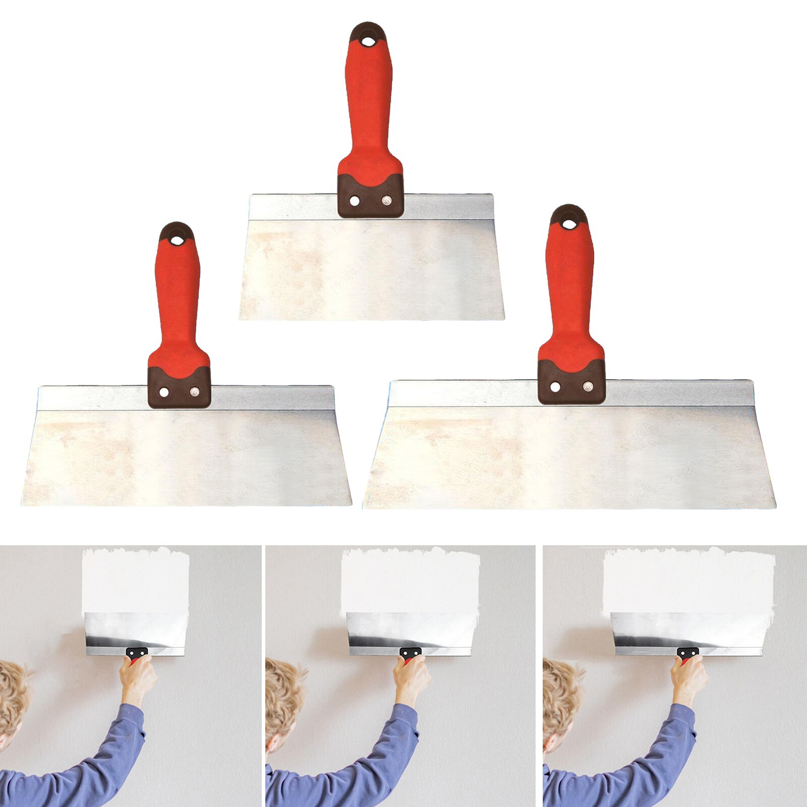 Stainless Steel Putty Knife Paint Edger Spackle Spatula Scraper Painter Tool