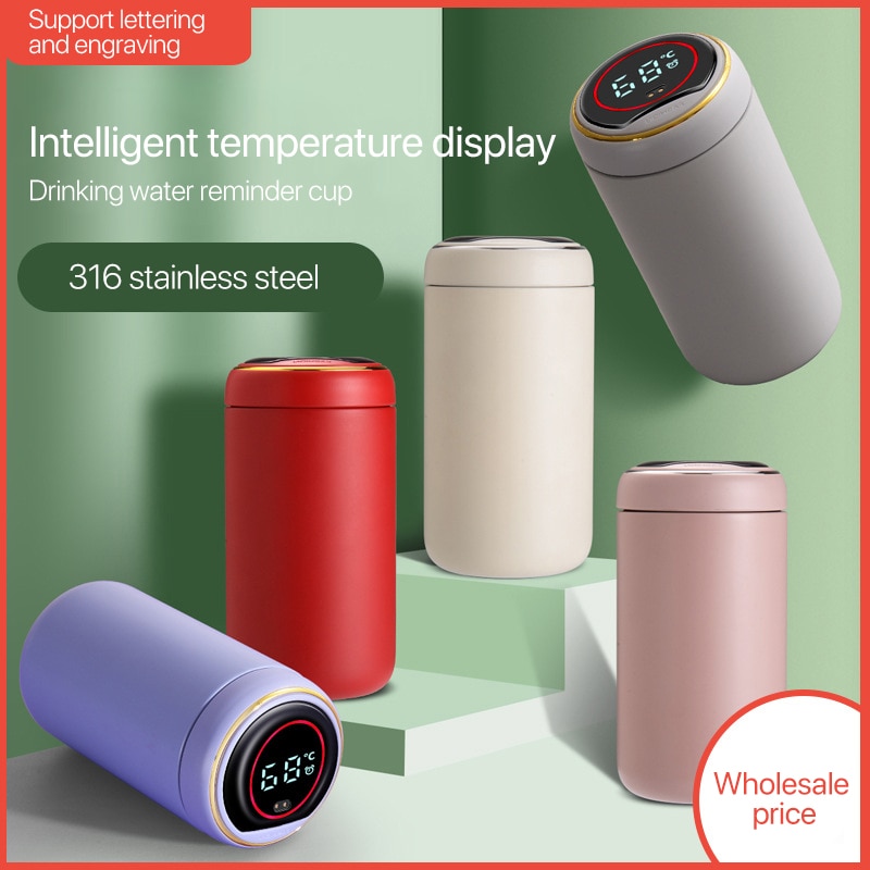 Smart Rvs Thermos Water Cup Temperatuur Display Airless Travel Oplaadbare Koffie Cup Thermos Fles Water
