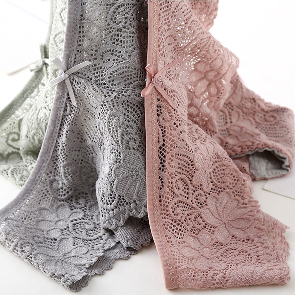 Women Sexy Lace Panties Culotte Femme Cotton Modis Tangas Low-rise Seamless Female Underpanties