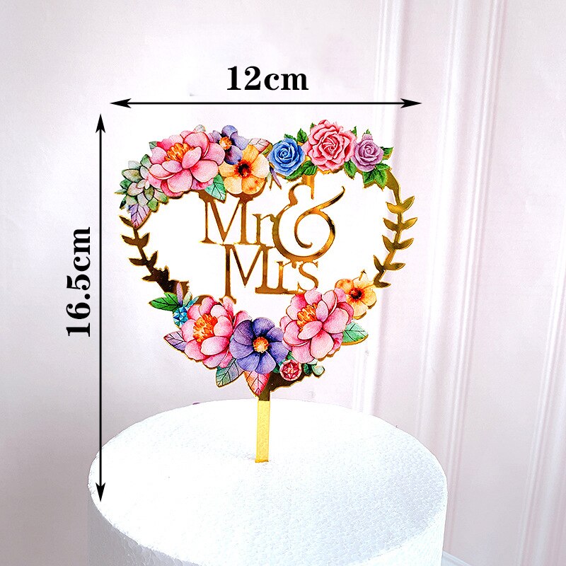 Akryl farve blomsterpige tillykke med fødselsdagen kage topper bryllupsdag glad mor & #39 ;s dag kage toppers dekoration forsyninger: Mrmis
