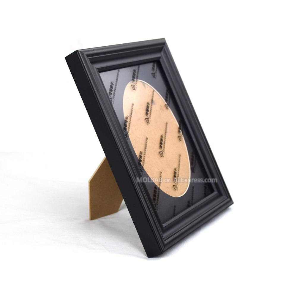 7X5 Inch Black Wood Tabletop Photo Picture Frame With Matboard Unique Style Wooden Molding Border Wall Mounted For Desk Decor: Black-BO