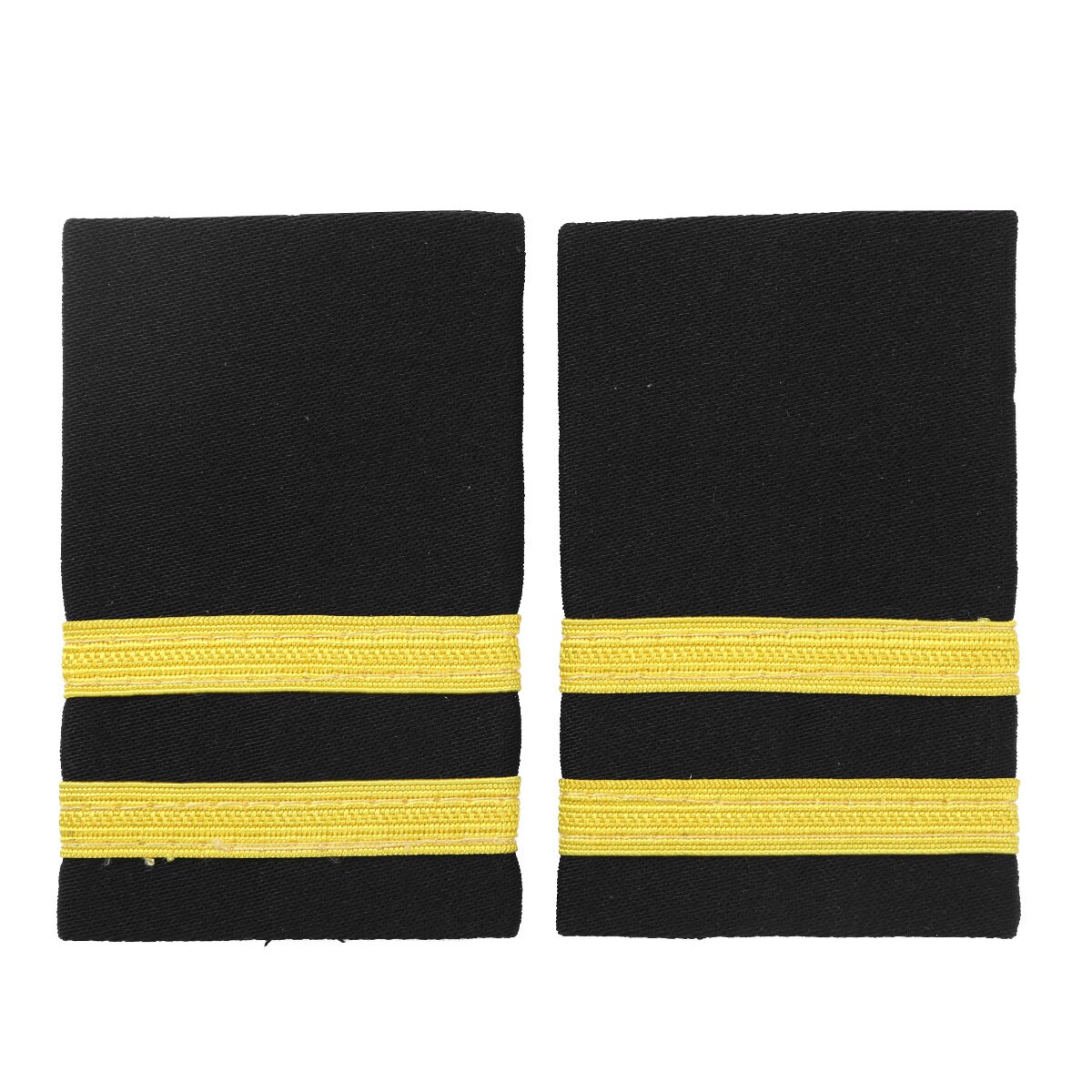 1 paar Pilot Kapitän Gold Streifen Bar Epauletten Einheitliche Professionelle Dekoration Schulter Bretter Epaulette DIY Abzeichen für Kleidung: Gold Schwarz zwei