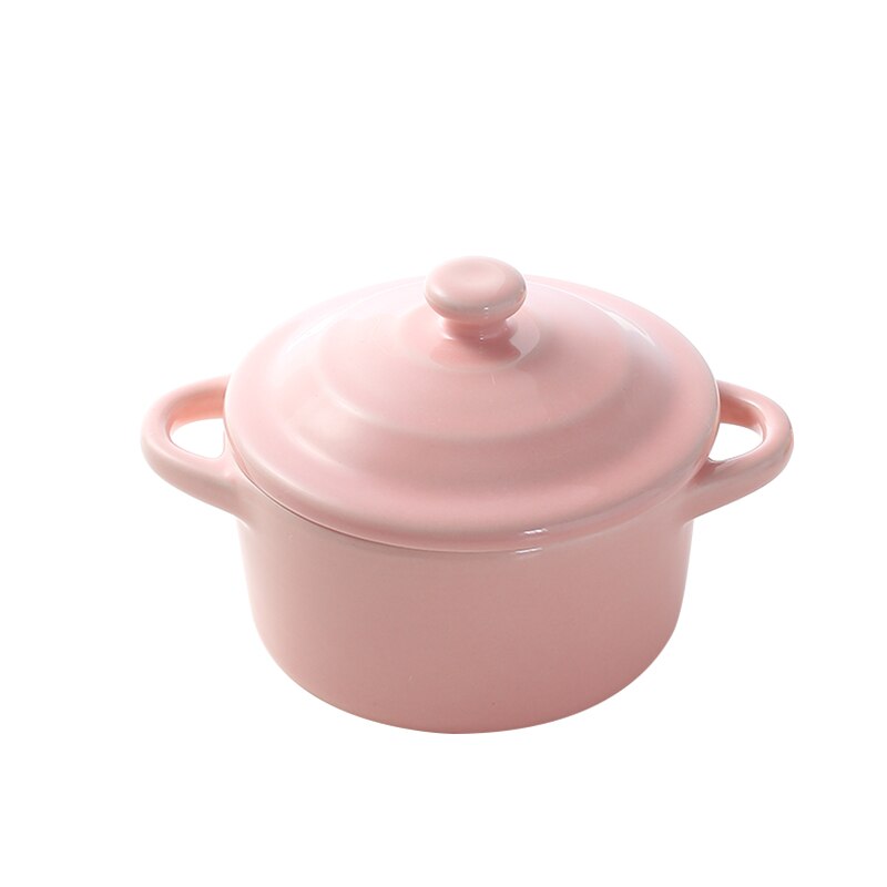 223ML Mini Steamed Egg Bowl for Cake Baking Ceramic with Lid Baking Bowl Children's Special Dessert Soup Bowl Stew Pot