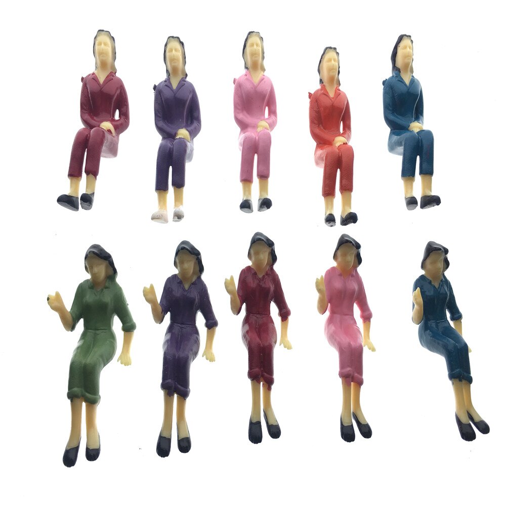 Maqueta de Plano de edificio de personas con arquitectura sentada 1/25 Escala de tren de paisaje figura pintada personajes de Diorama de plástico de pasajeros