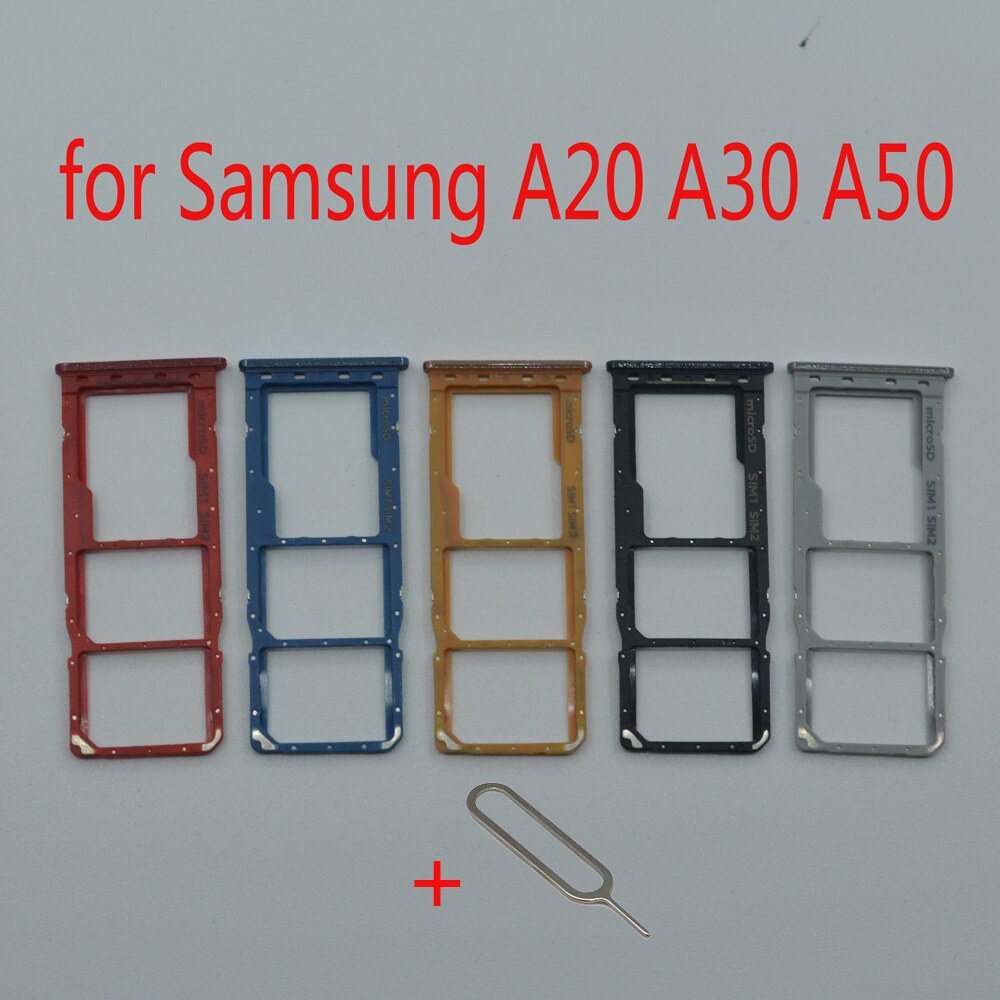 SIM Karte Tablett Slot Für Samsung Galaxis A20 A30 A50 A205 A305 A505 Original Telefon Mikro Sd-karte Adapter Halfter zubehör