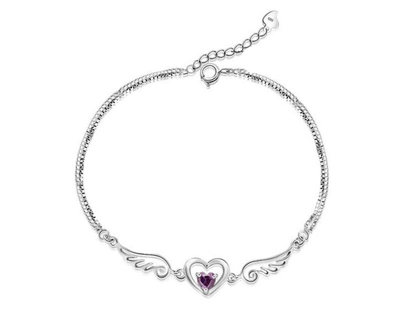 Ragazze di modo Collezioni Del Partito Ali di Angolo Del Cuore 925 Braccialetto in Argento sterlina per migliore Amico Amicizia Regalo 5Y274