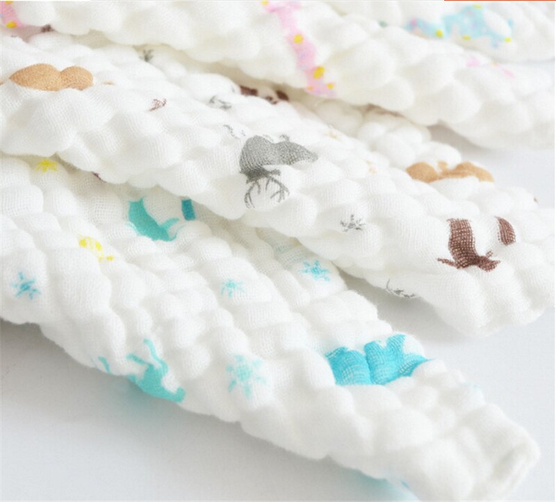 1PC 6 layers Baby Cotton Gauze Muslin Face Towel Baby Towel Wash Cloth Handkerchiefs Infant Baby Feeding Saliva Towels