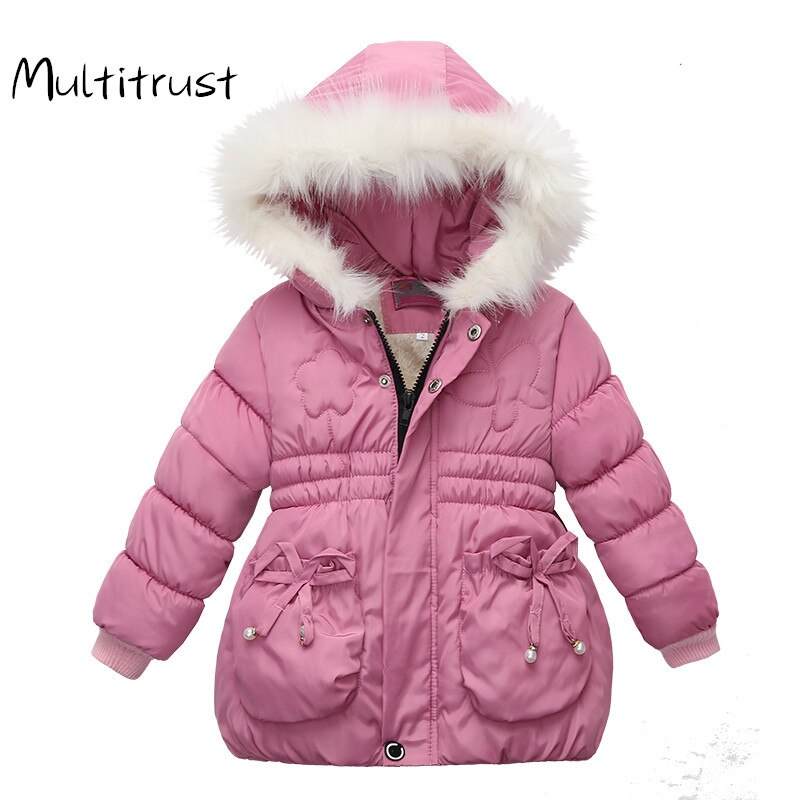 Dikker Fluwelen Warme Meisjes Jas Winter Katoen Lange Stijl Hooded Jassen Voor Meisjes Kinderen Bovenkleding Kerstcadeau Jongens Kleding
