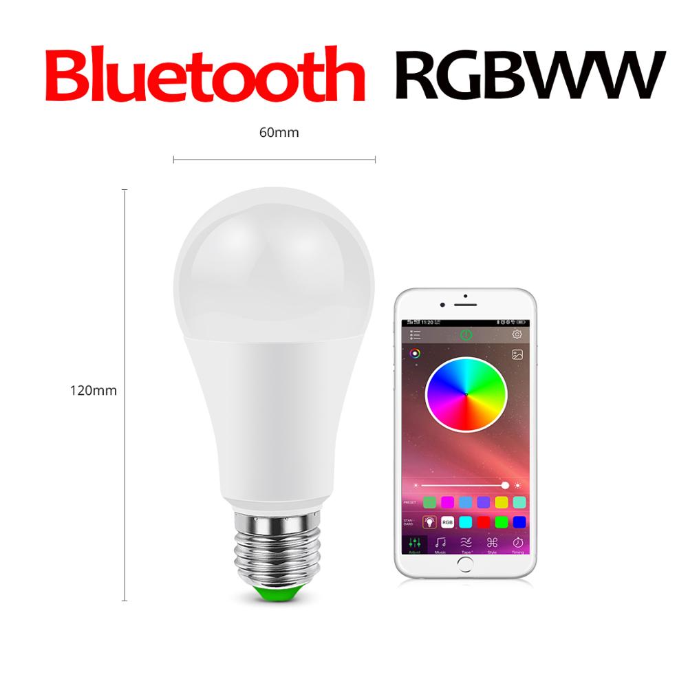 Wifi Lamp Thuis Smart Light Bluetooth Led Led Lamp Wit Warm Wit Rgb Rgbw Rgbww Lichten E27 Lampen E27 85 -265V: Bluetooth RGBWW
