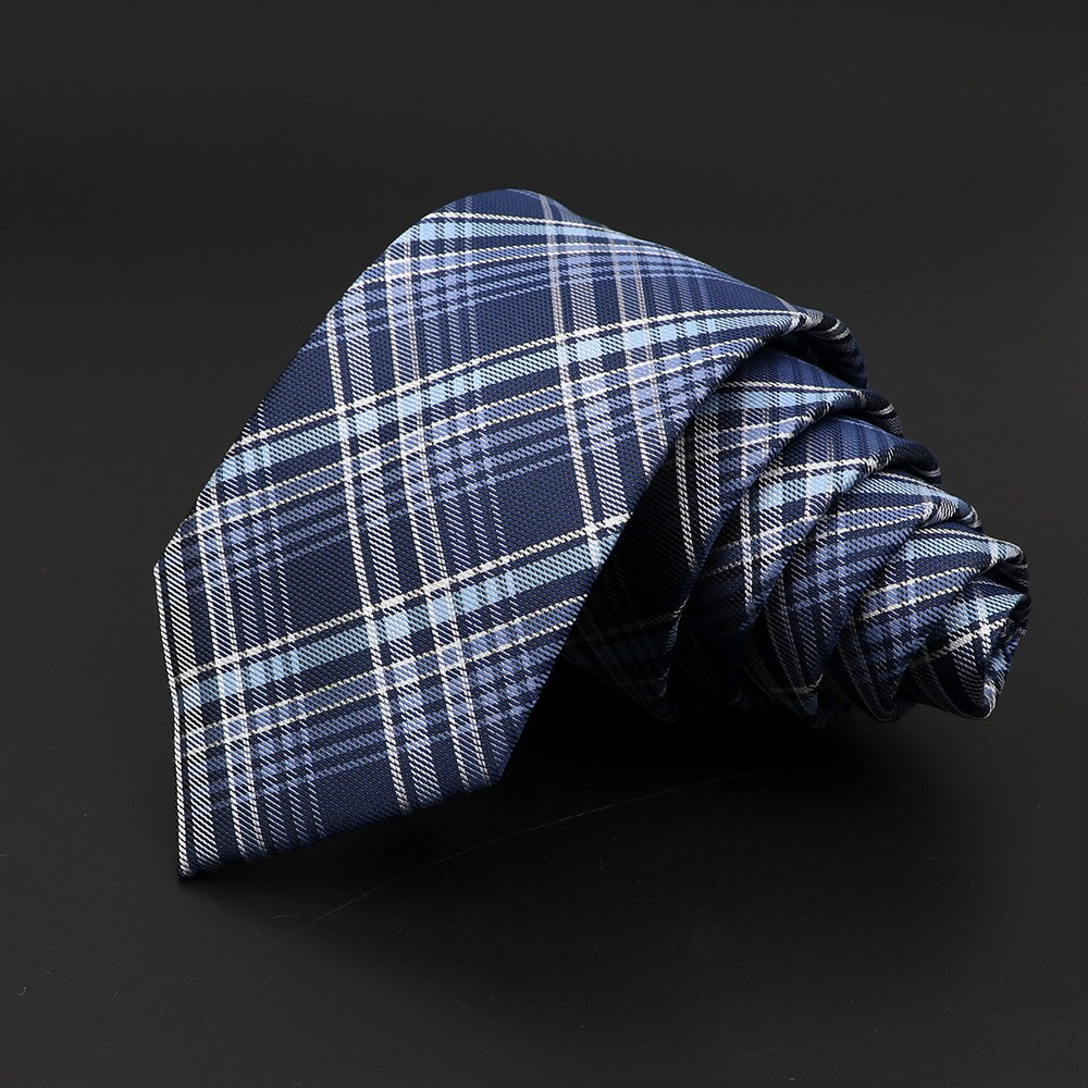 Cravatte scozzesi casuale da 7cm per uomo cravatta blu rossa attillata moda cravatta a strisce in poliestere attività commerciale camicia sottile accessori regalo Cravate: 15
