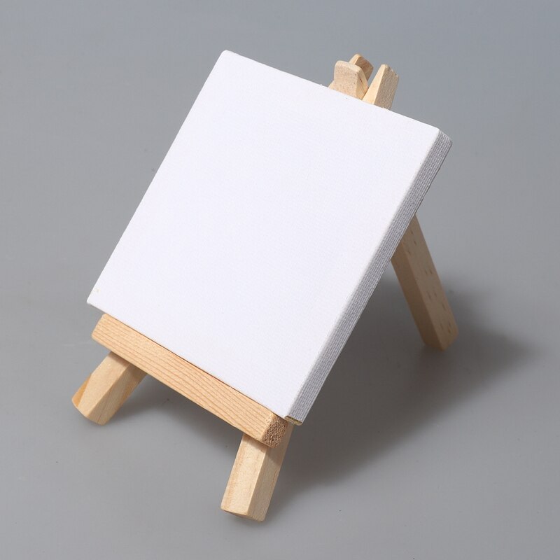 Mini toile de 3x3 pouces et Mini chevalet de 5 pouces, ensemble de dessin artisanal pour peinture, contient: 12 Mini toiles et 12 Mini Eas