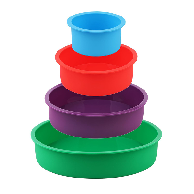 4 6 8 10 Zoll runde Silikon-Kuchenform, antihaftbeschichtet, auslaufsicher, rund, tiefe Käsekuchen-Schicht-Backformen, Kuchendosen für Geburtstags-Tier-Kuchen
