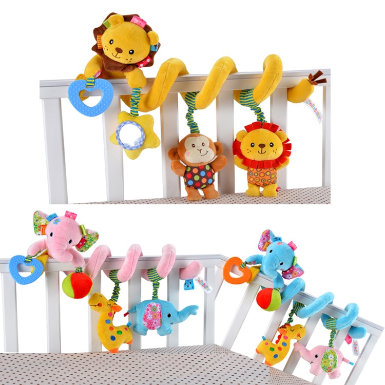 3Style Baby Toys Cute Musical Elephant Lion Multifunctional Crib Hanging Bed Bell Educational Toys Rattles for Kids