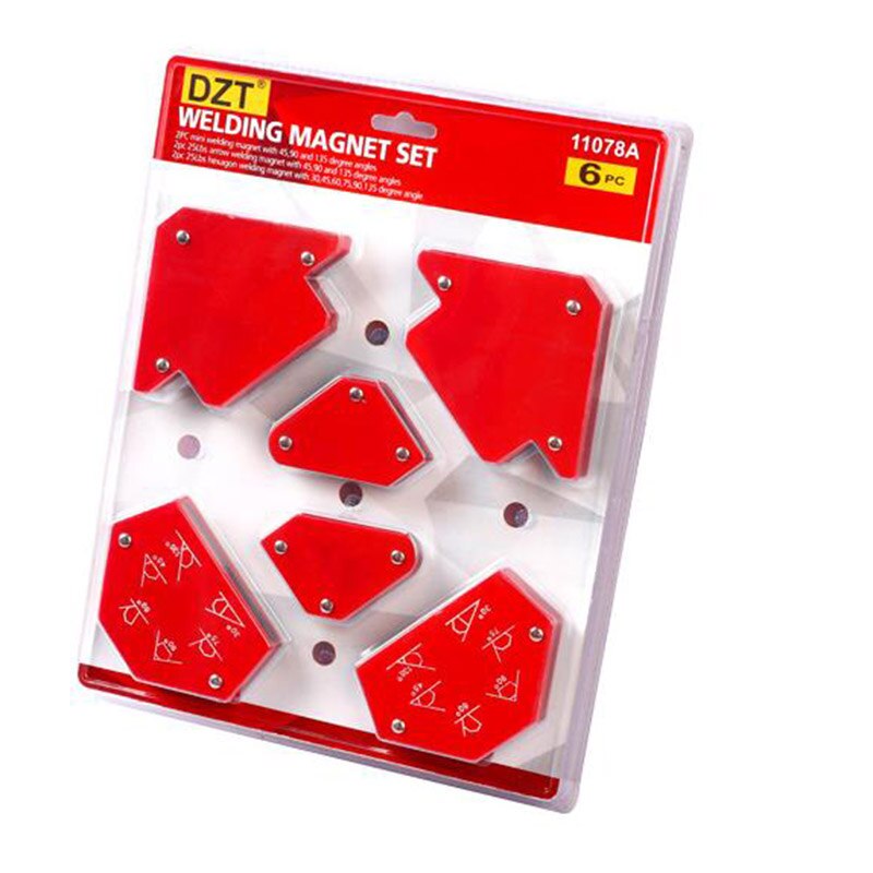 TECPO Magnetic Welding Angle Set – 6 Pieces, 34 Kg (75 Lbs) Holding Force Each