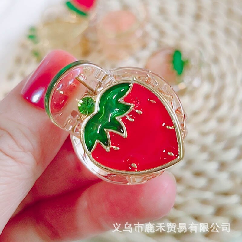 Pinza de agarre para fruta bonita, horquillas de sandía, fresa, limón, adorno de pelo para niños, flequillo lateral