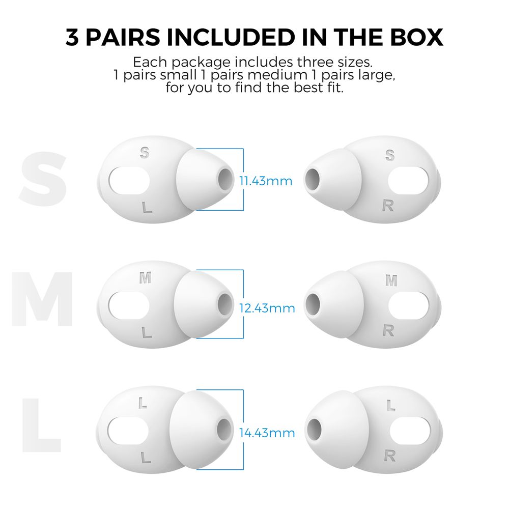 3Pairs Anti Slip Protective Replacement Ultra Thin Case Cover Eartips Silicone Earbuds For AirPods 3: Khaki