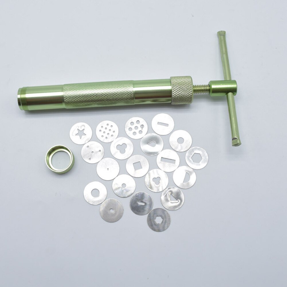 Multi-function Pottery Clay Extruders with 20 Disc Sculpting Stainless Steel Mud Squeezer Fondant Cake Extruder Gadget