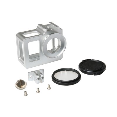 Soocoo-carcasa protectora de aleación para SJCAM SJ4000 Air SJ5000 H9R SJ9000, accesorios C30, funda con marco de Metal y filtro UV: sj5000 silver