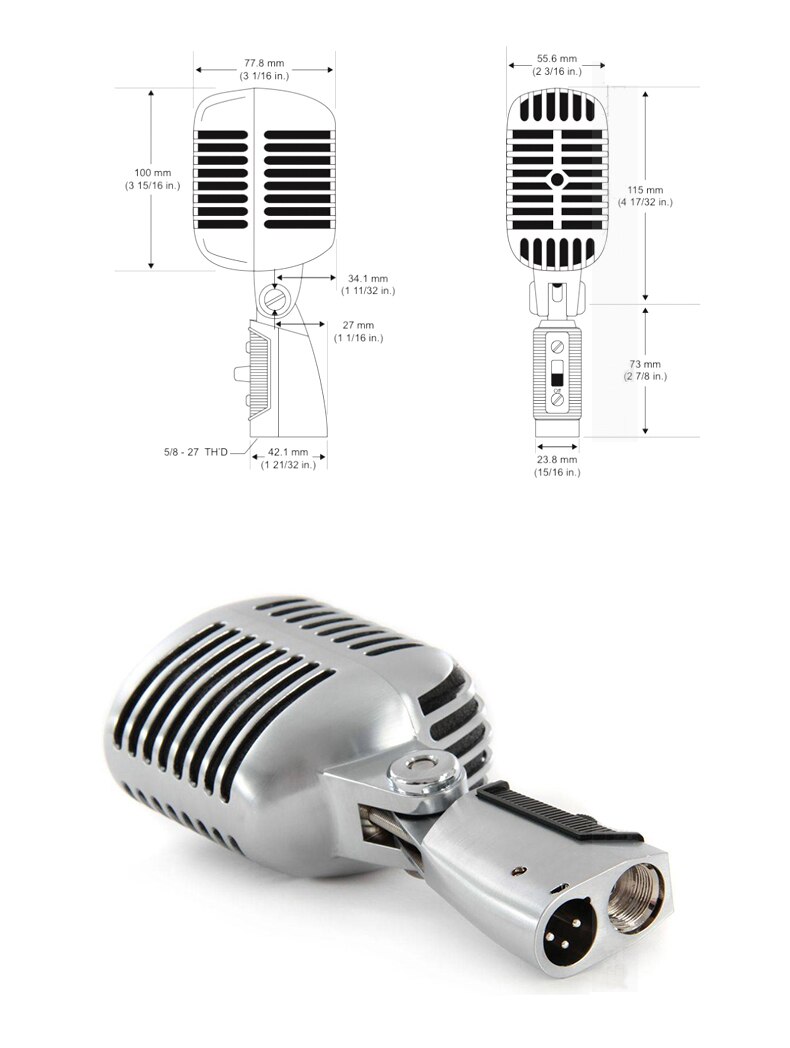 55sh Ii Elvis Microfoon Classic Retro Mic 55 Sh Ii Metalen Schommel Professionele Dynamische Bedrade Microfoon Voor Karaoke Opname