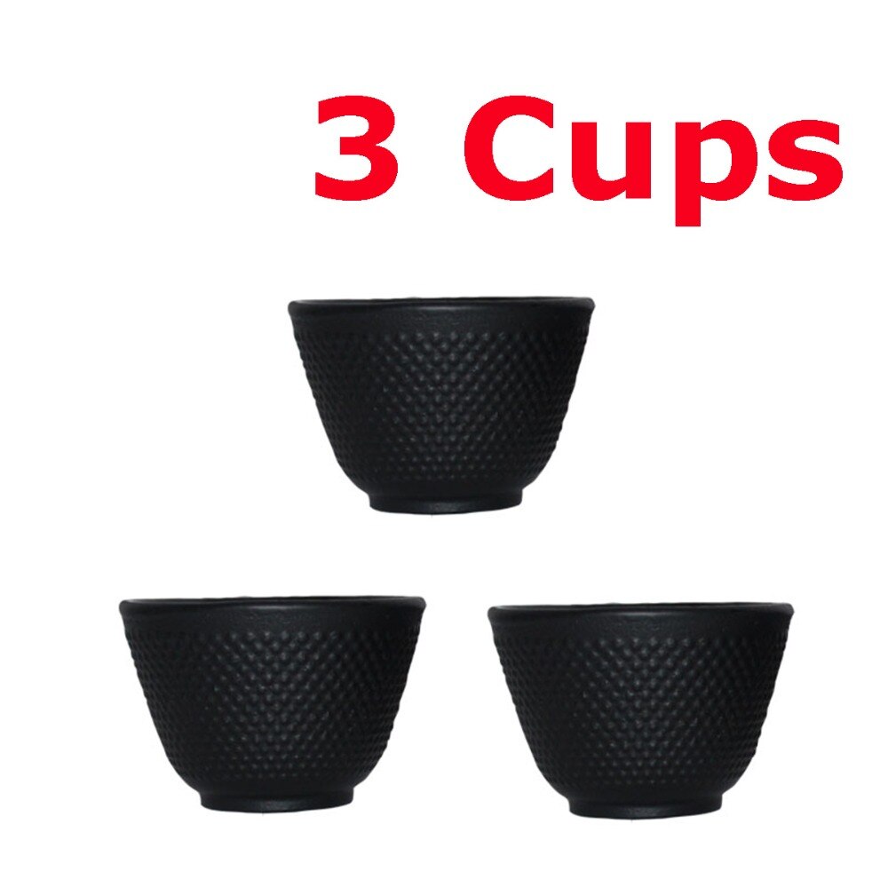 Echt 3 stks Japanse Gietijzeren Theekopjes Set Thee Cup Cups Drinkware 70 ml Chinese Handgemaakte Kung Fu Koffie Service gereedschap Top-grade
