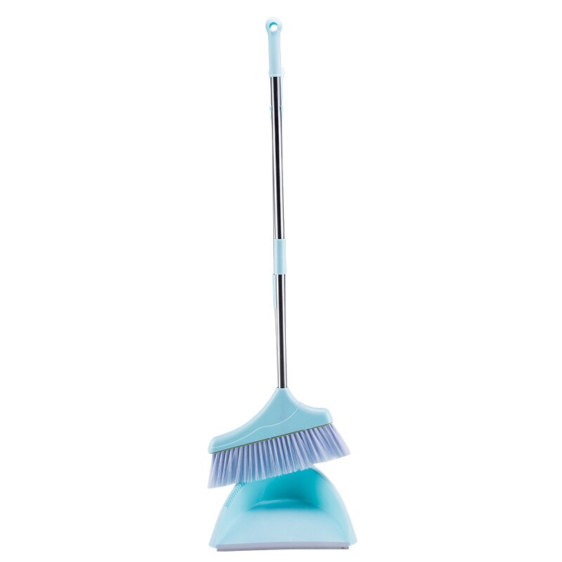 Hand Magic Squeegee Broom and Dustpan Dust Folding Floor Cleaning for Home Brush Products Household House Kitchen Rubber Sweeper: blue set