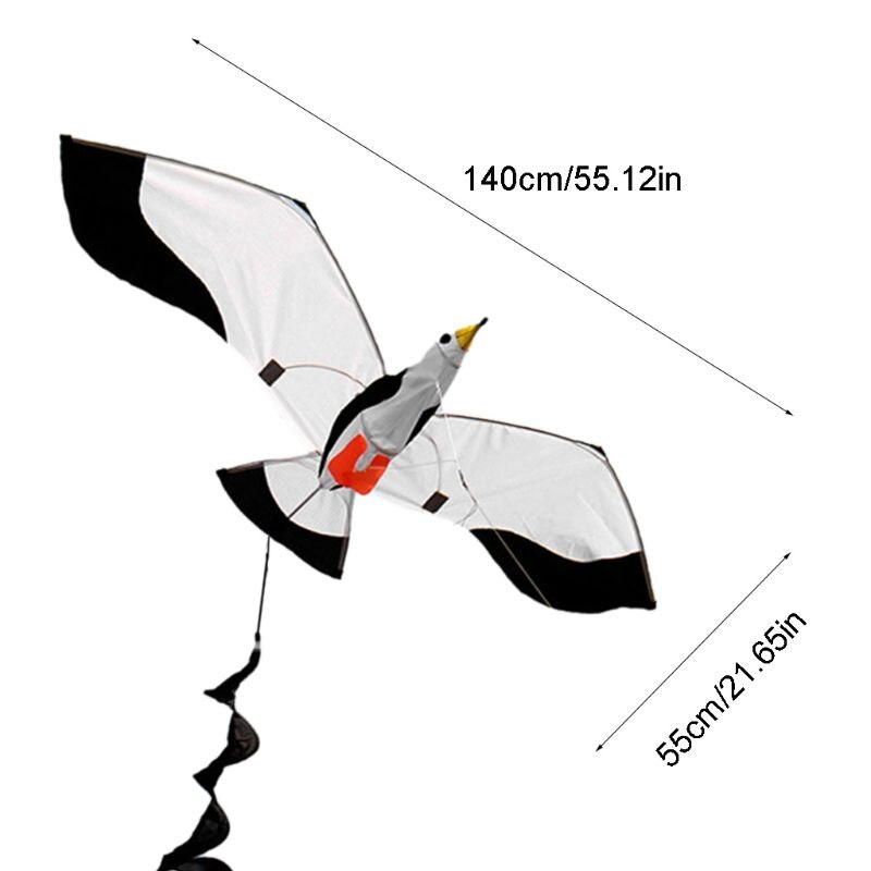 3d måge kite single line flyvende drager med hale og håndtag til voksen og barn