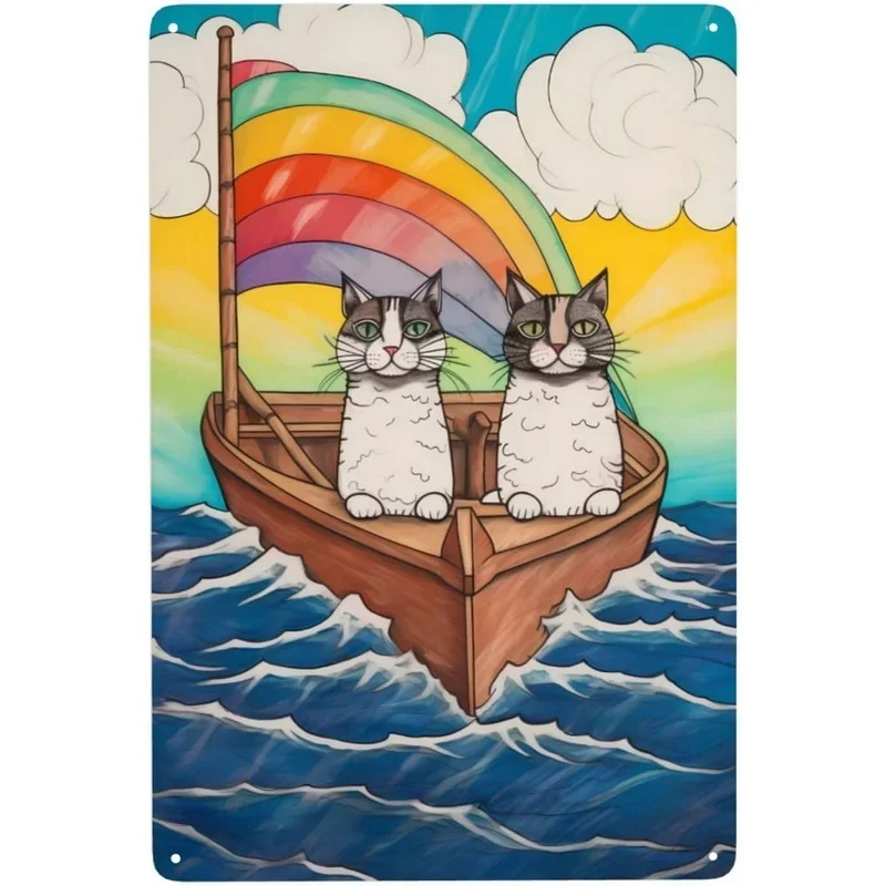 retro Katze Kaffee Metallschild Jahrgang Küchenschilder Wanddekoration Weil Mord ist falsch Lustige Schilder Bar Dekorationen Kunst Poster: 20x30cm / Magenta